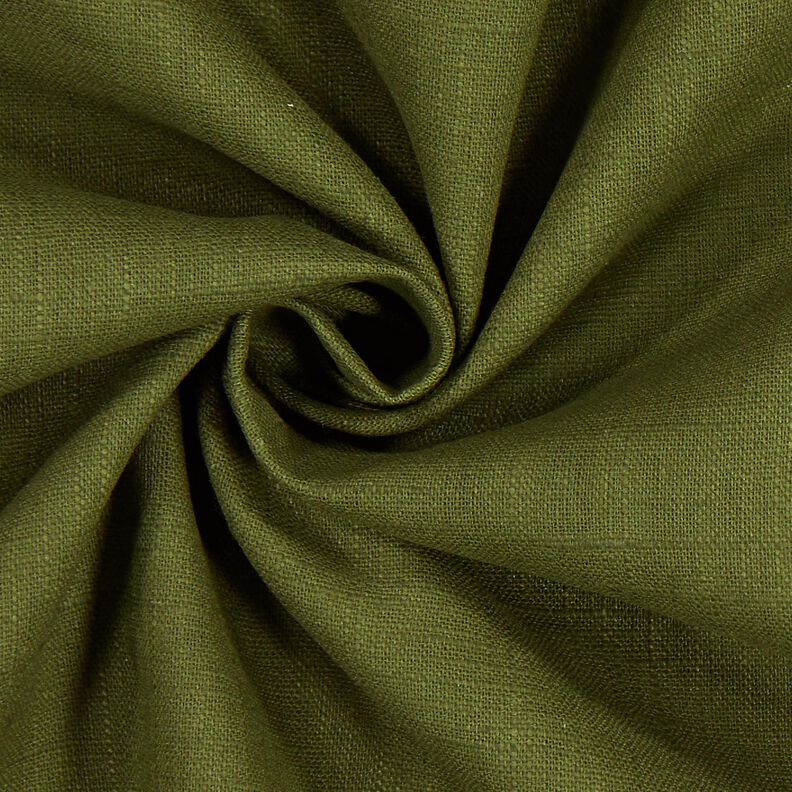 Tissu de lin en ramie mélangée medium – olive foncé,  image number 3