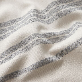 Tissu de décoration Semi-panama Rayures tissées – bleu acier/nature, 
