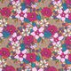 Tissu en coton Cretonne Fleurs en pop-art – cannelle/rose vif,  thumbnail number 1