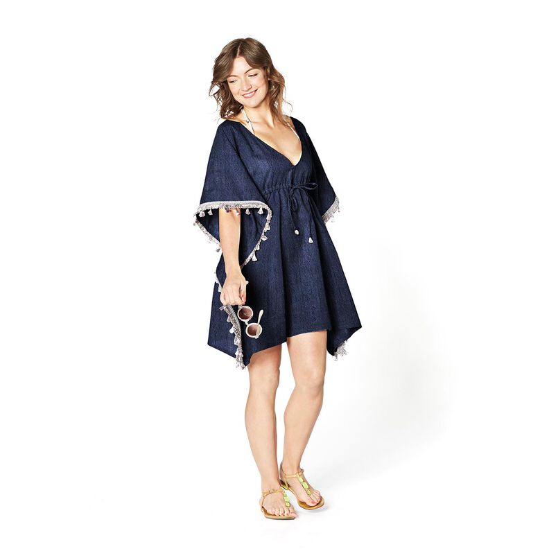 Tissu en coton aspect lin – bleu nuit,  image number 5