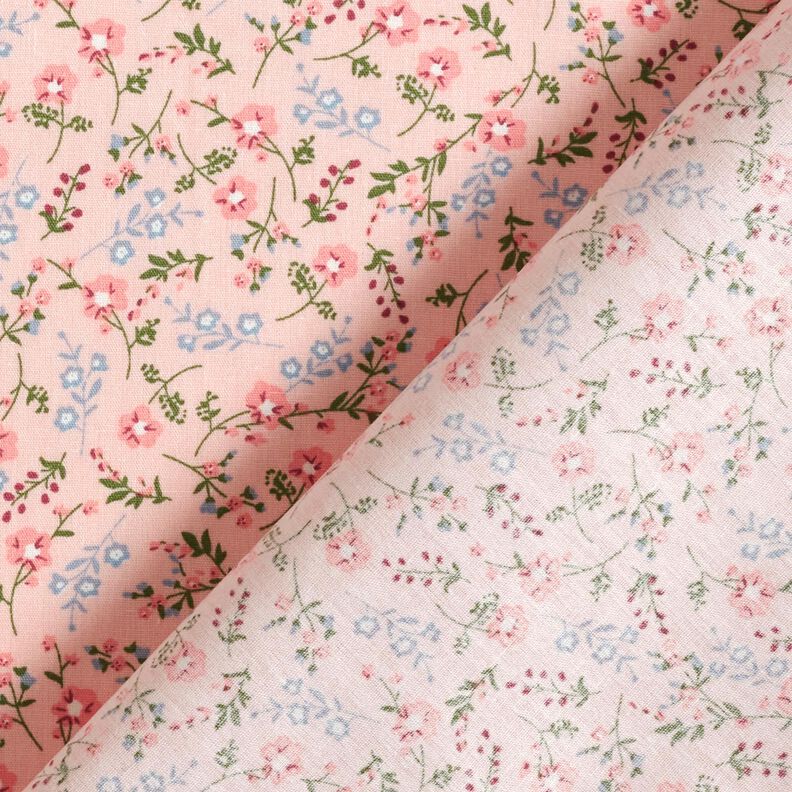 Popeline coton Mille-fleurs – rosé/bleu clair,  image number 4