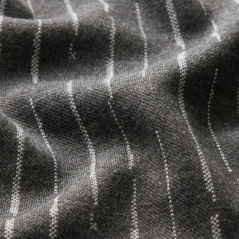 Jacquard maille Rayures en pointillés – granit/écru,  image number 2