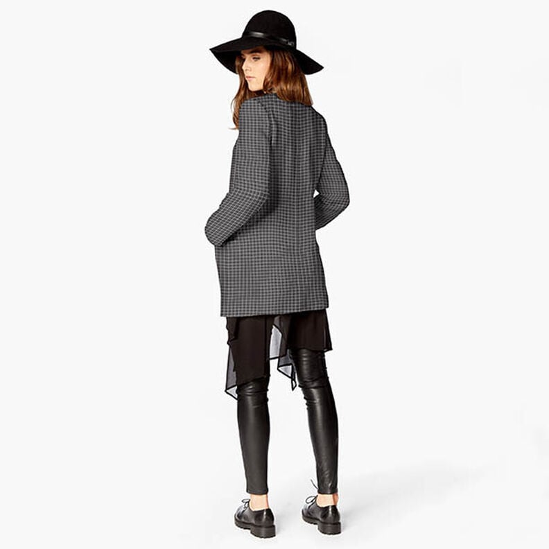 Maille jacquard brossée quadrillage – gris foncé, image number 9