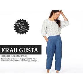 Pantalon coupe œuf avec plis à la ceinture élastique FRAU GUSTA | Patron prêt à découper | XS-XXL, 