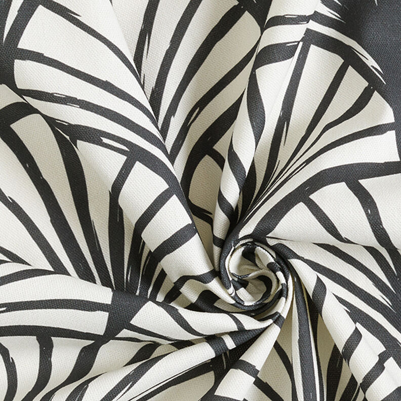 Tissu de décoration Semi-panama Sujets abstraits – ivoire/noir,  image number 3