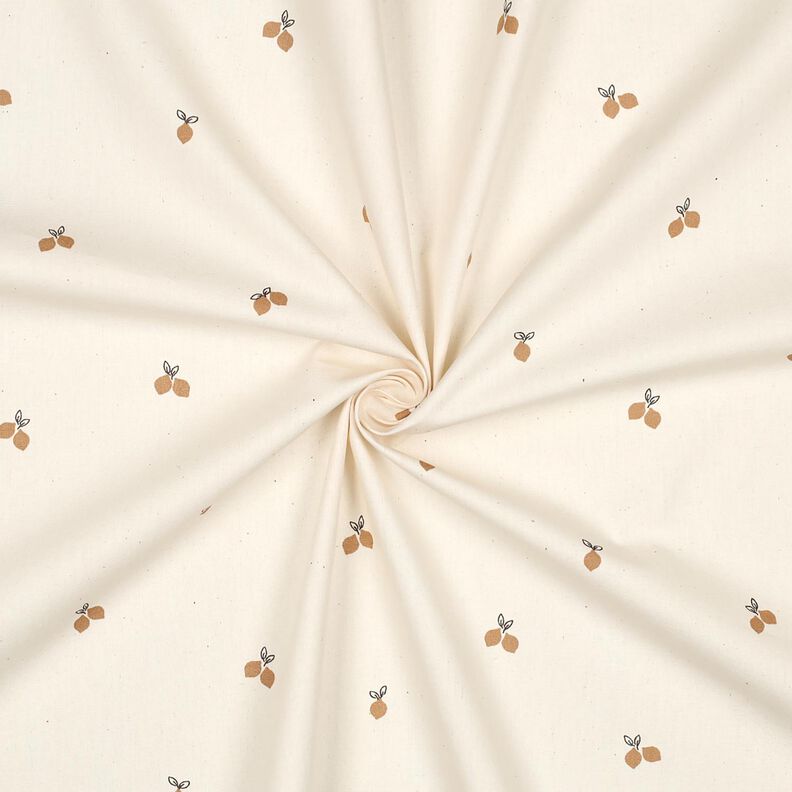 GOTS Popeline coton petits citrons | Poppy Fabrics – nature/brun faon, image number 3