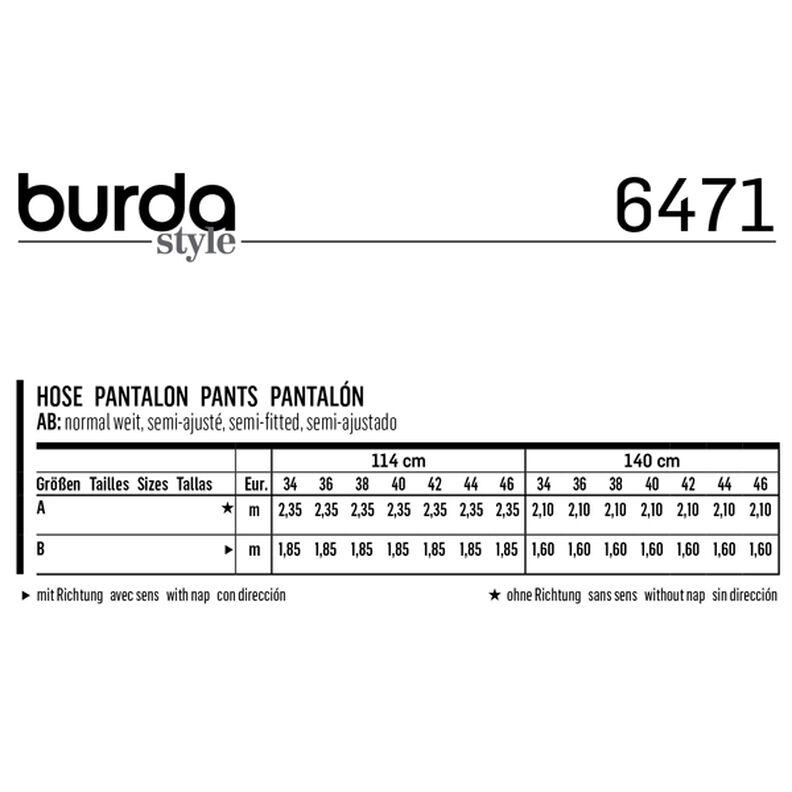 Pantalon | pantalon 3/4, Burda 6471 | 34 - 46,  image number 4