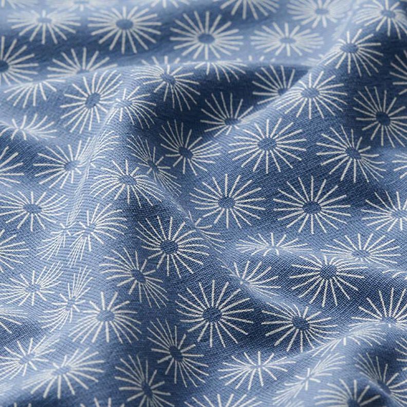 Jersey de coton faire briller les fleurs – bleu jean,  image number 2