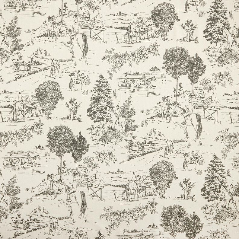 Tissu de décoration Panama Chevauchée – gris/nature,  image number 1