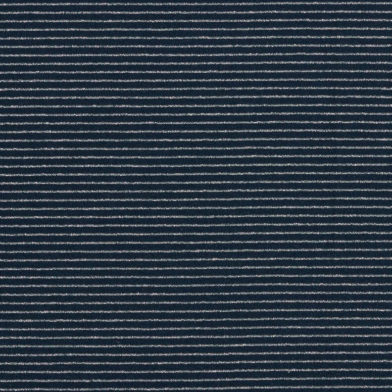 Jersey de coton Rayures lurex – bleu nuit/argent,  image number 1