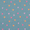 Jersey coton Cœurs en néon | by Poppy – bleu pigeon/orange néon,  thumbnail number 1