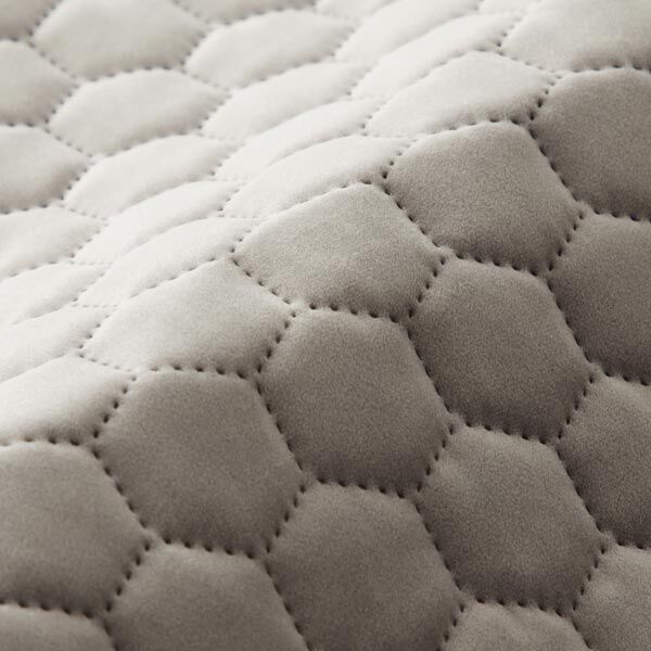 Tissu de revêtement velours matelassé nid d'abeille – gris,  image number 2