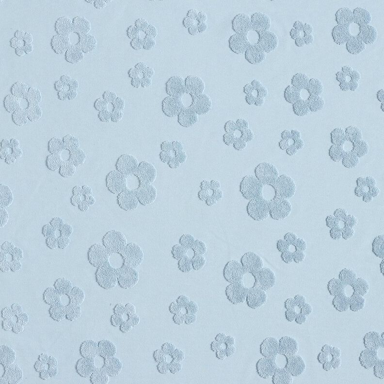Jersey éponge Fleurs – bleu argenté, image number 1