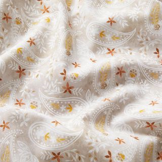 Popeline coton Cachemire rêve floral Impression numérique – gris brume, 