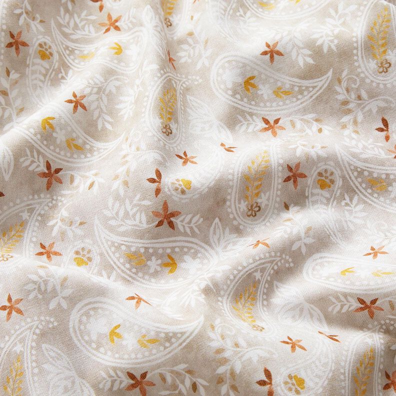 Popeline coton Cachemire rêve floral Impression numérique – gris brume,  image number 2