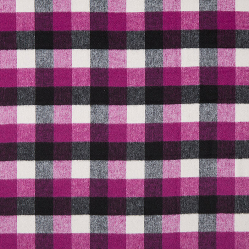 Tissu manteau en laine vierge mélangée à carreaux – raisin, image number 1