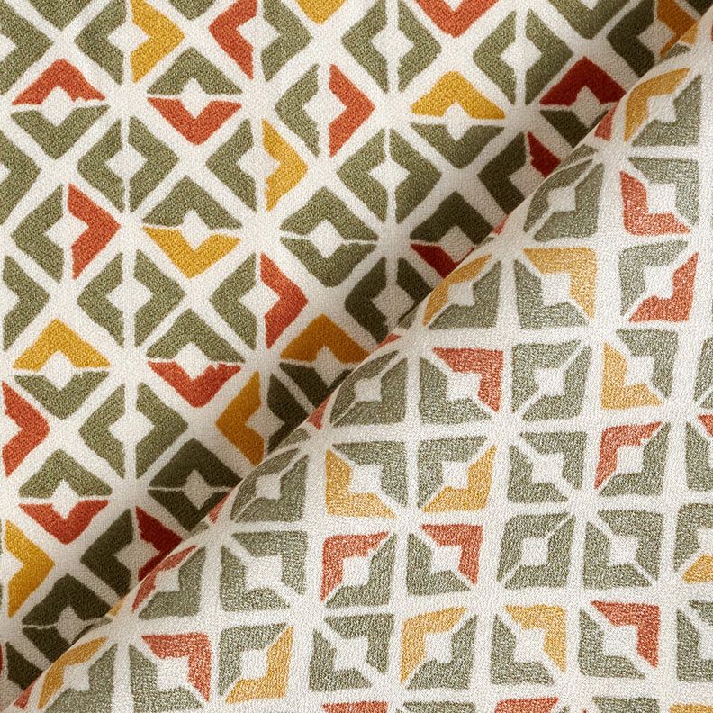Crêpe de viscose Losanges rétro – beige/kaki,  image number 4