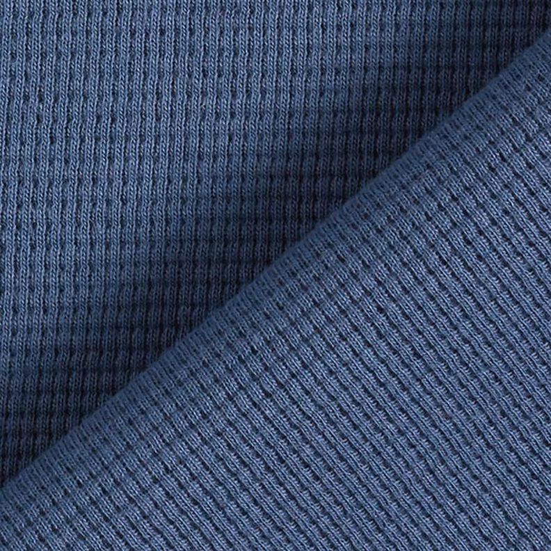 Mini Jersey de coton gaufré uni – bleu jean,  image number 4