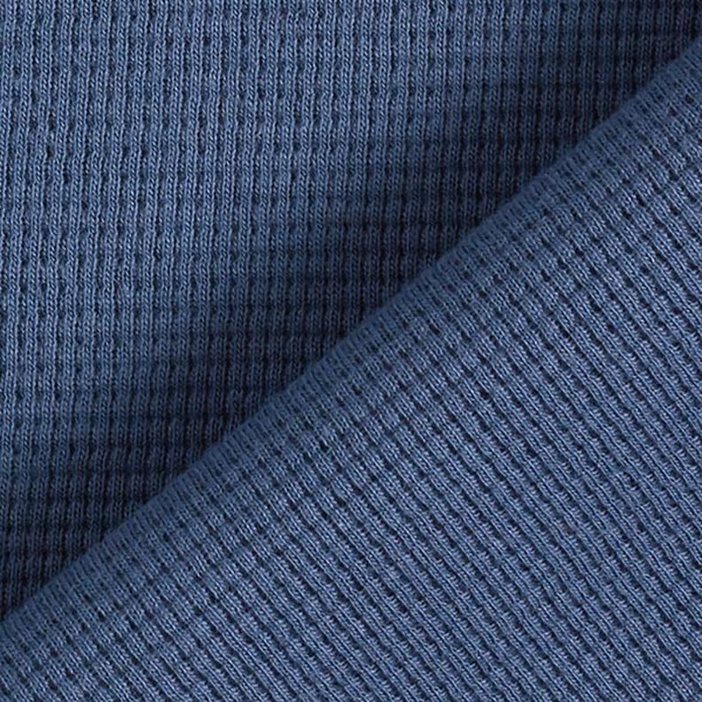 Mini Jersey de coton gaufré uni – bleu jean,  image number 4