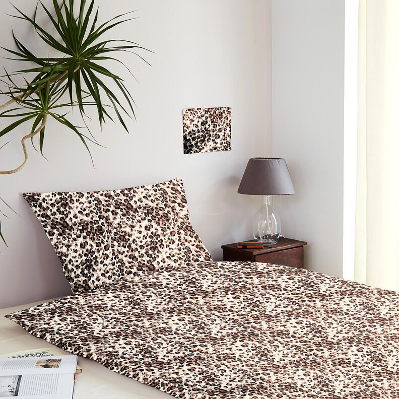 Tissu en coton Cretonne Taches de lion &ndash; beige clair/noir,  image number 6