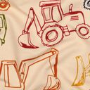 French Terry Sweat d’été Engins de chantier | Poppy Fabrics – beige/bleu marine, 