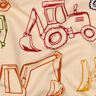 French Terry Sweat d’été Engins de chantier | Poppy Fabrics – beige/bleu marine,  thumbnail number 2
