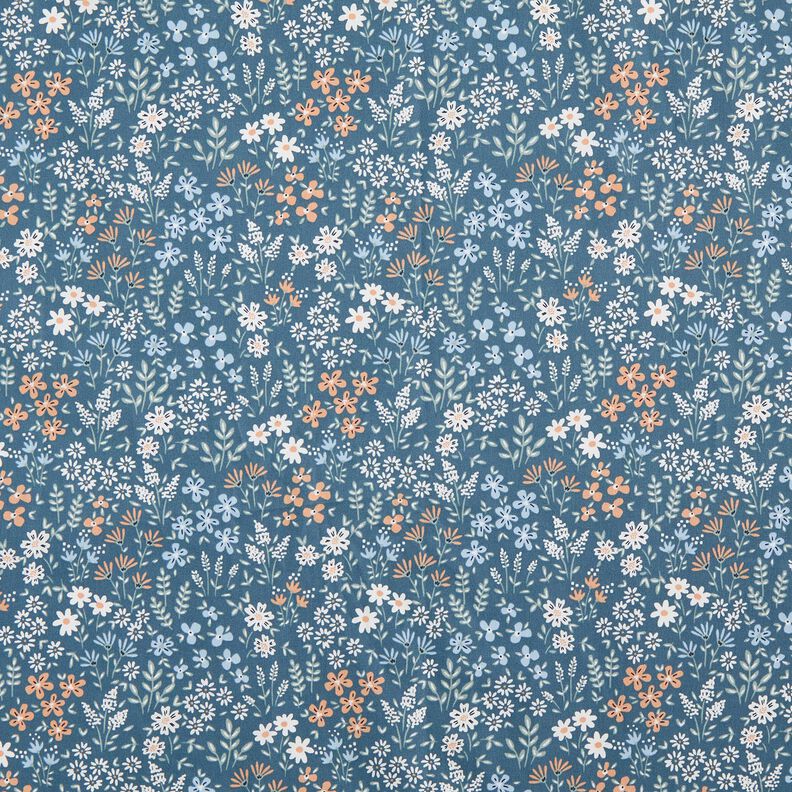 Coton enduit Prairie fleurie multicolore – jean bleu clair/bleu clair,  image number 1