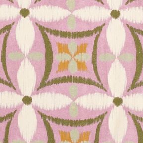 Tissu de décoration Canvas aspect grande broderie – violet pastel/beige clair, 