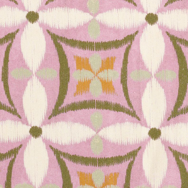 Tissu de décoration Canvas aspect grande broderie – violet pastel/beige clair, image number 1