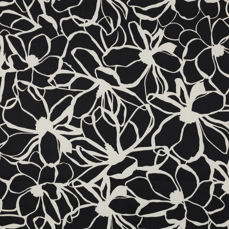Satin de coton Magnolia | Nerida Hansen – noir/écru,  image number 1
