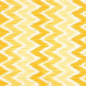 Coton enduit imprimé ikat – jaune/blanc, 
