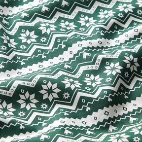 Tissu en coton Popeline Motif norvégien – vert sapin, 
