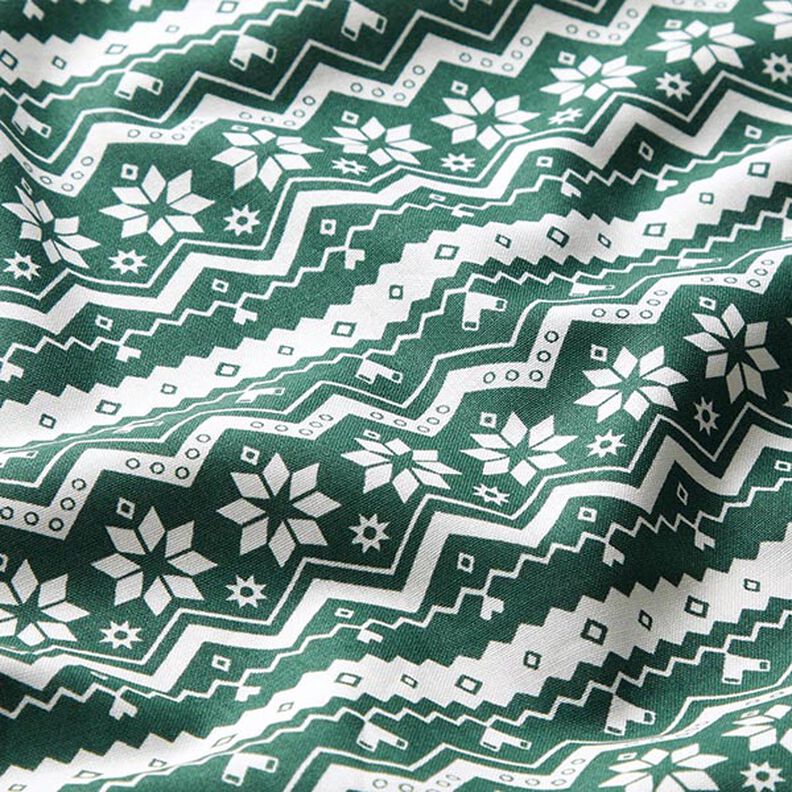 Tissu en coton Popeline Motif norvégien – vert sapin,  image number 2