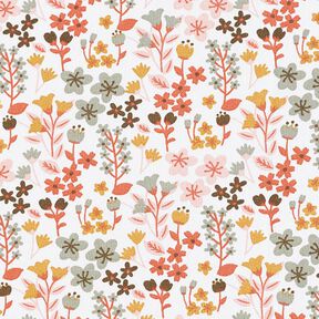 Tissu en coton Cretonne Fleurs filigranes – orange/blanc, 