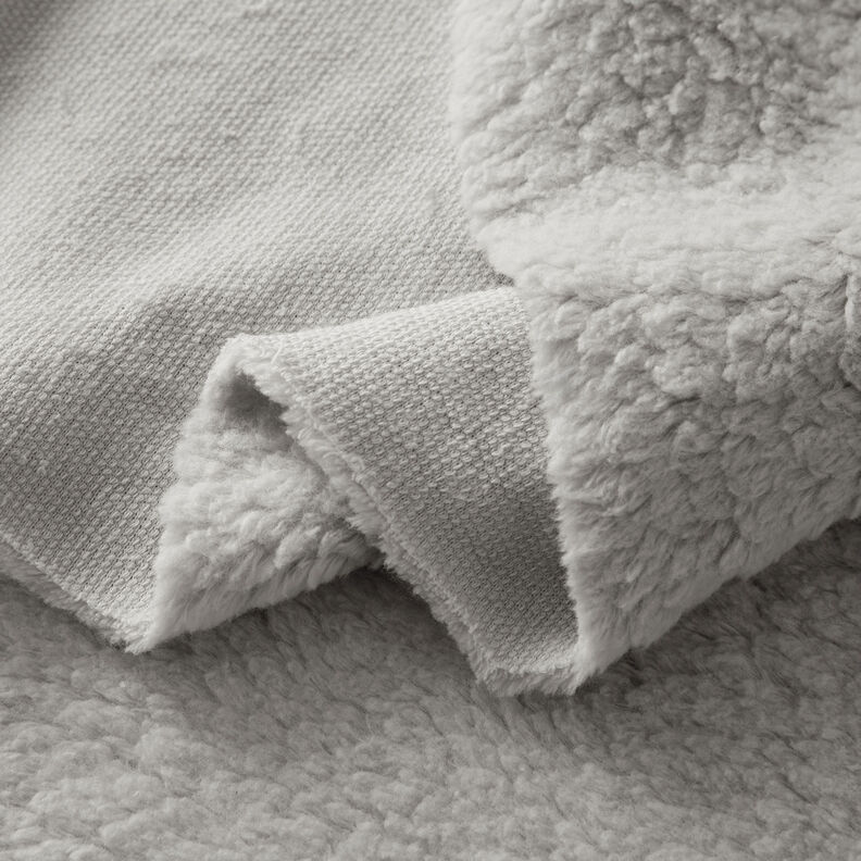 Sherpa Coton mélangé Uni – argent,  image number 3