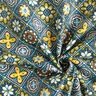 Coton enduit Tuiles artistiques – pétrole/jaune,  thumbnail number 4