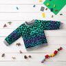 French Terry Sweat d’été Dégardé de couleurs léopard Impression numérique – lilas bleu/turquoise,  thumbnail number 6