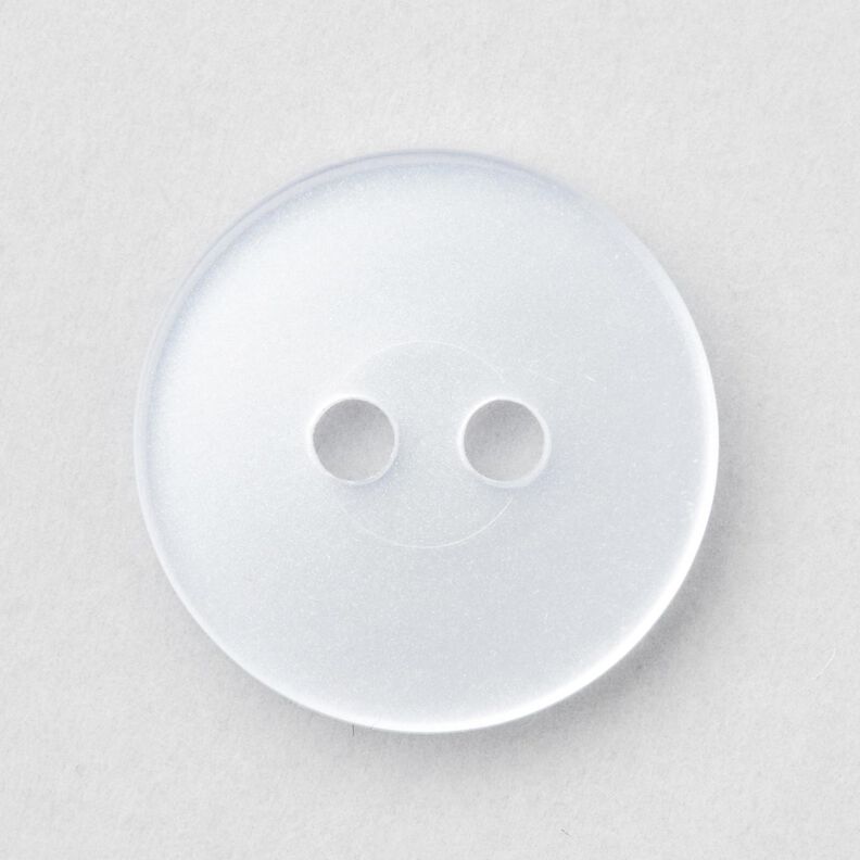 Bouton 2 trous brillant [Ø 15 mm] – blanc,  image number 1