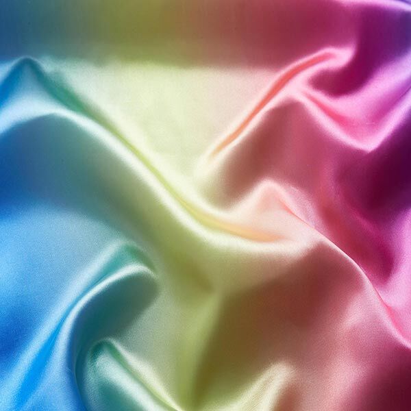 Polyester de satin arc-en-ciel dégradé de couleurs,  image number 2
