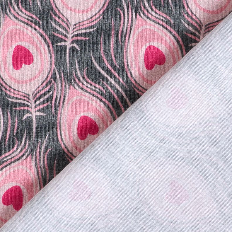 Jersey coton Pavo | Stoff&Liebe – gris schiste/rose intense,  image number 4