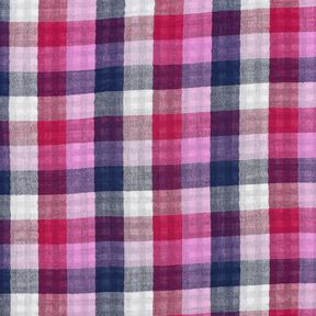 Tissu double gaze de coton Karo Double face | Poppy Fabrics – lilas/bleu marine, 