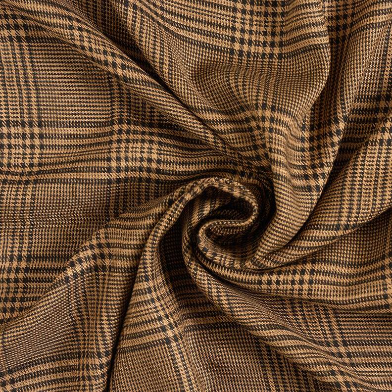 Tissu viscose Prince-de-galles – caramel/noir,  image number 4