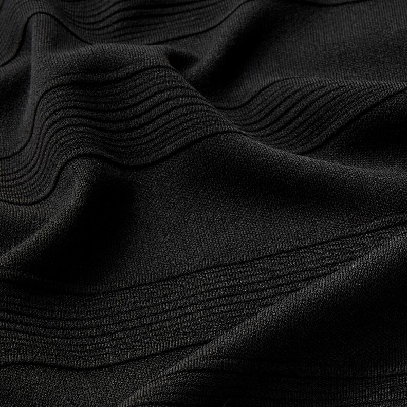 Jersey larges rayures structurées – noir,  image number 2