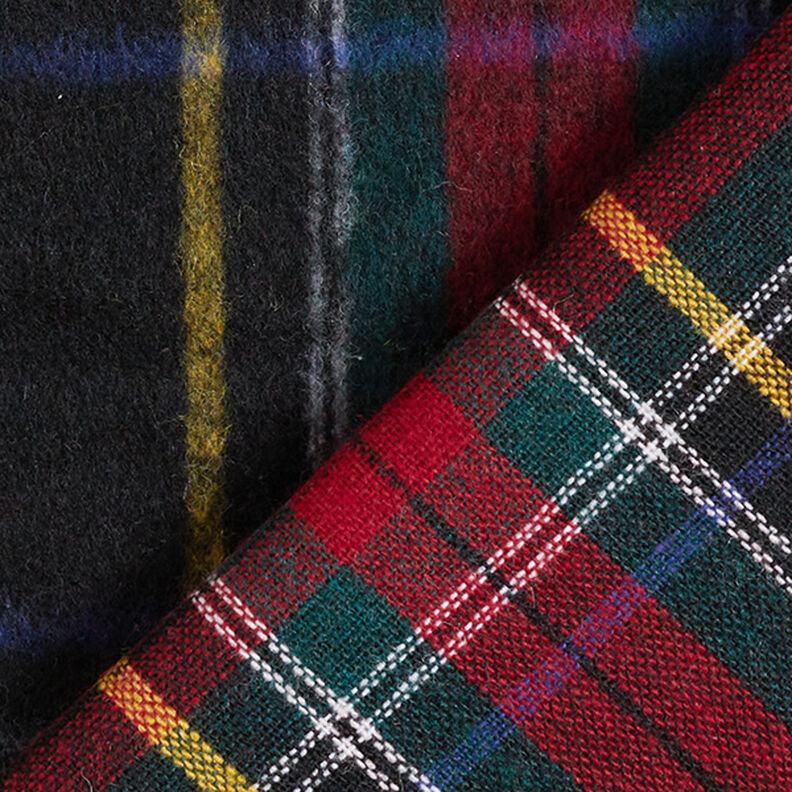 Tissu manteau en tartan en laine vierge mélangée – noir/rouge, image number 4