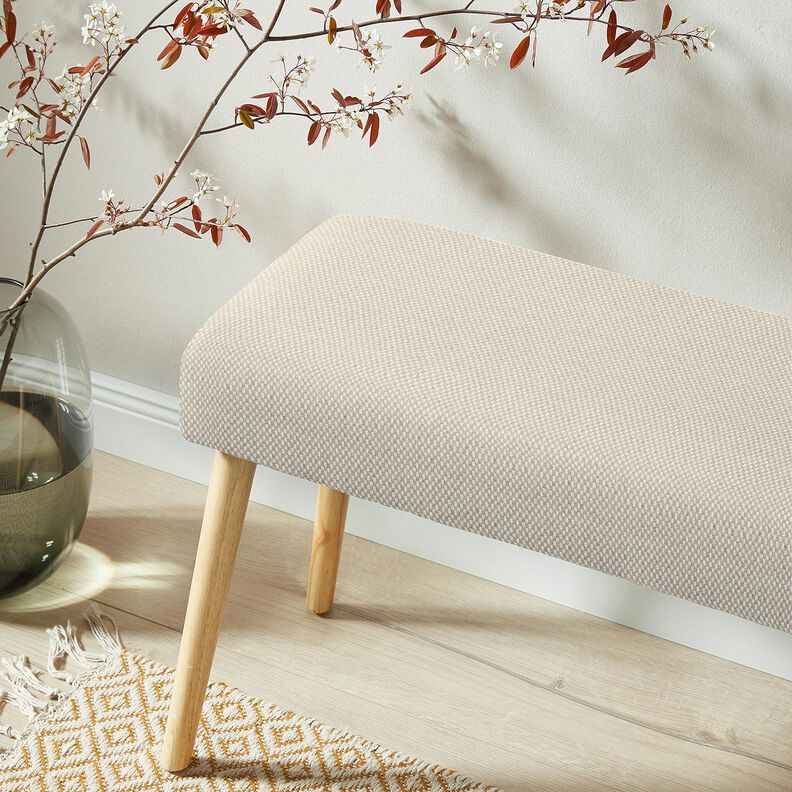 Tissu de d&eacute;coration Jacquard petit motif &agrave; carreaux &ndash; nature,  image number 4