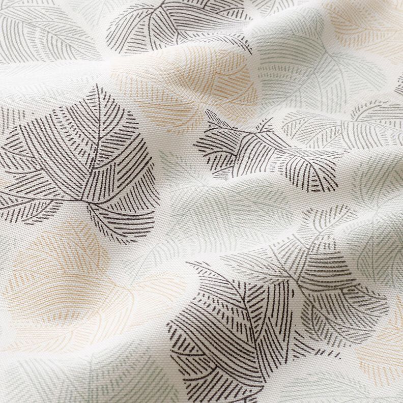 Tissu de décoration Semi-panama Cœurs de feuilles – ivoire/roseau, image number 2