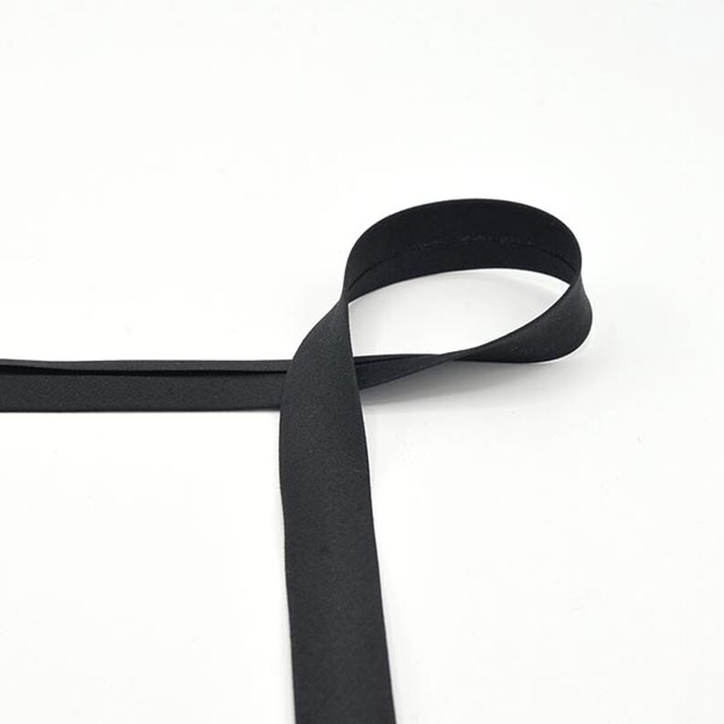 Biais en coton Popeline [20 mm] – noir,  image number 1