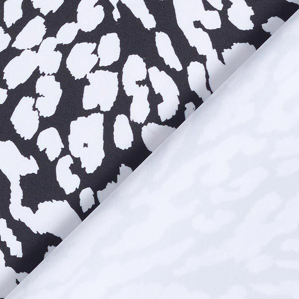 Tissu pour maillot de bain motif léopard – blanc/noir,  image number 4