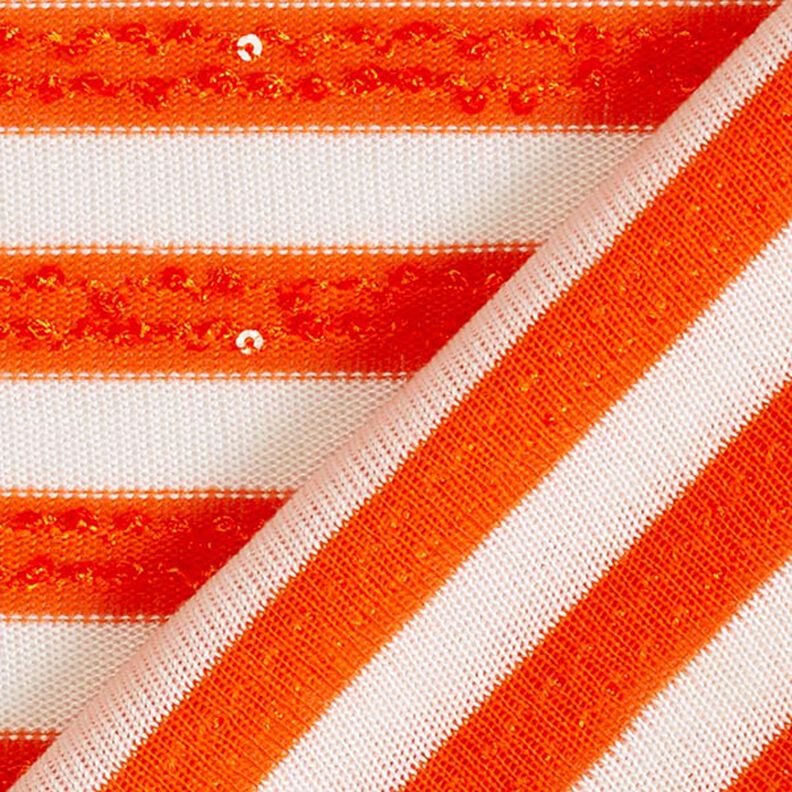 Tricot fin Rayures en paillettes – orange/écru,  image number 5