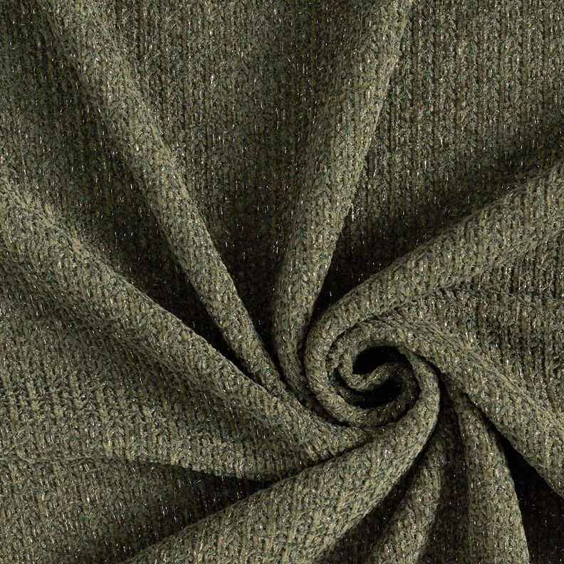 Chenille Jacquard maille Paillettes – pin foncé/argent métallisé,  image number 1